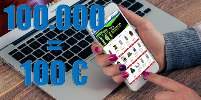 100 € de regalo para el número de pedido 100.000
